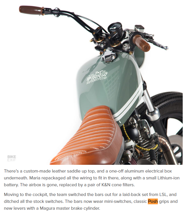 POSH Grips used on a XS650 build by Maria Motorcycles in Portugal