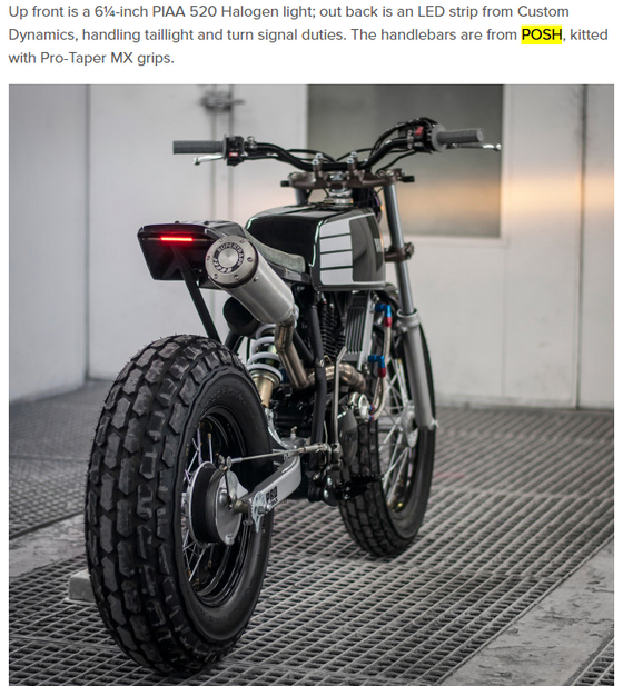 Posh Superbike Handlebars on a Yamaha TW200